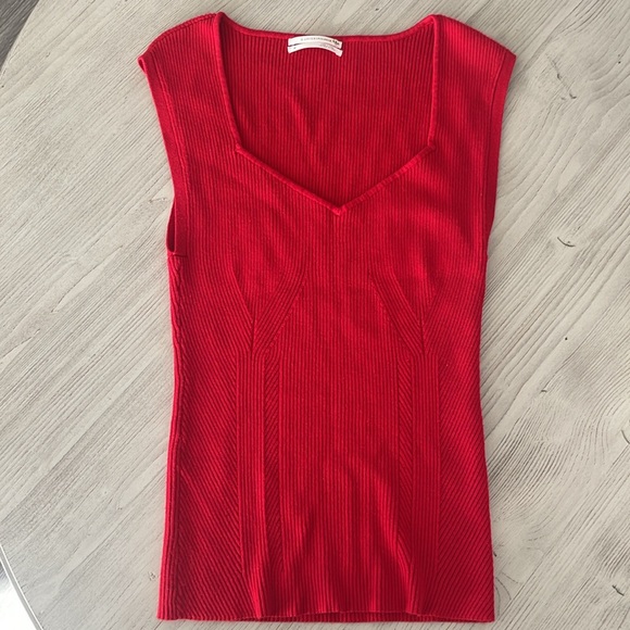 Anthropologie Tops - Anthropologie Ribbed Sweetheart Neck Blouse